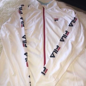 Fila White Sports Jacket with Logo